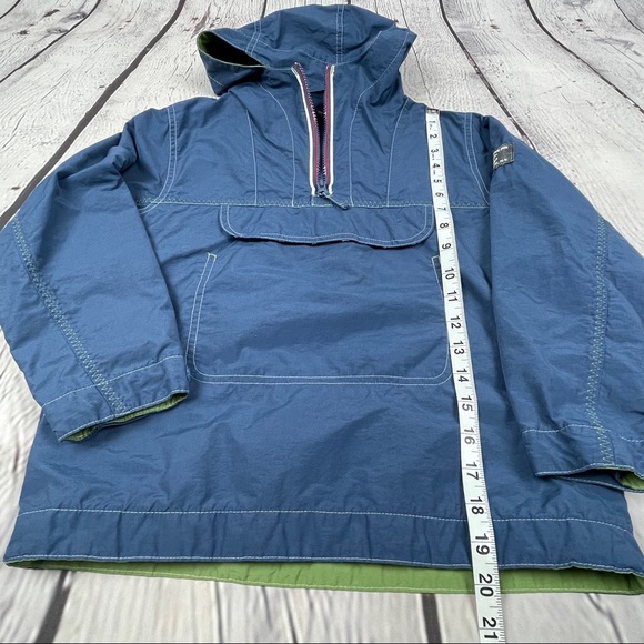 LANDS' END boys hooded zipper pullover windbreaker jacket pockets, sz L or 6X-7 - Picture 13 of 14